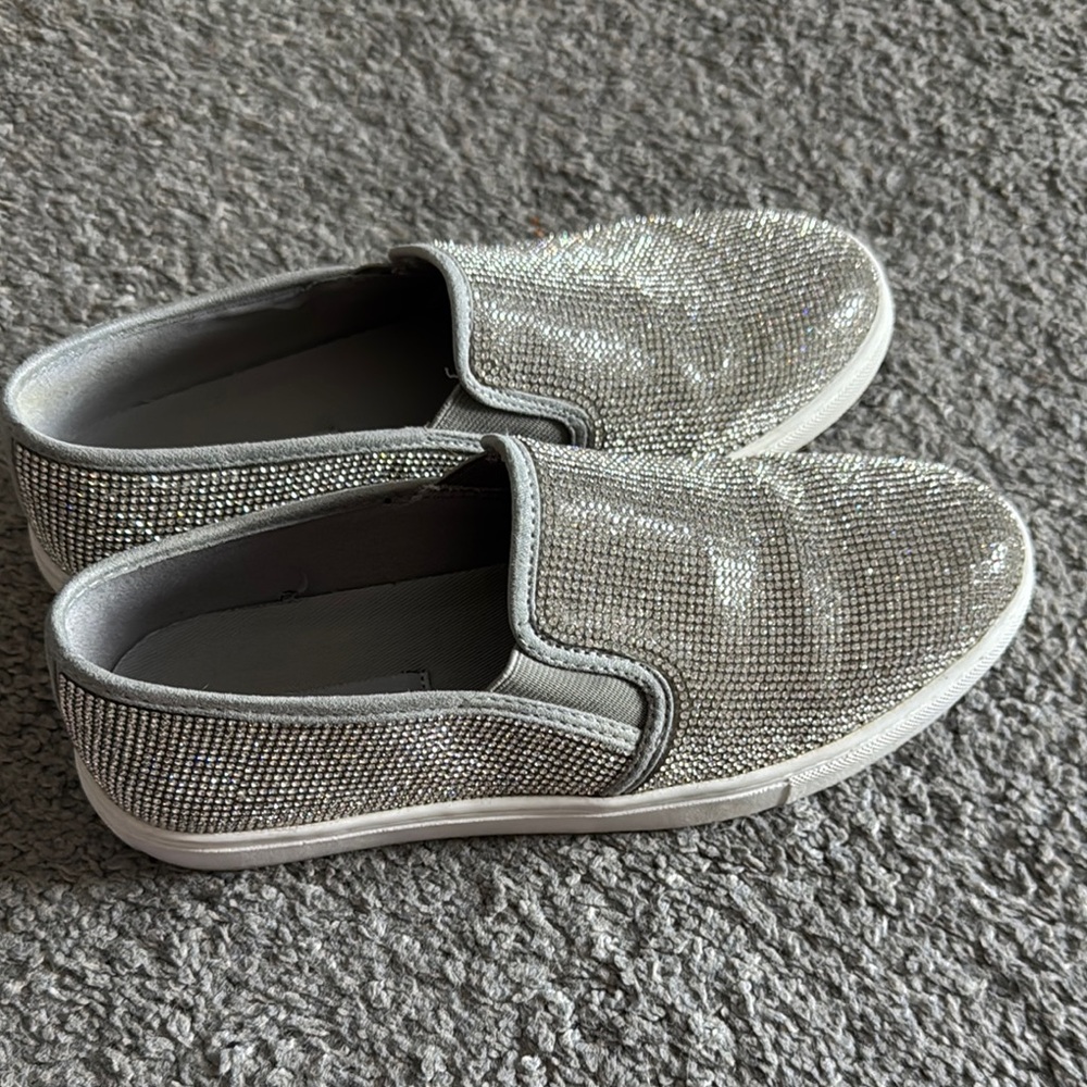 Women's Silver Slip-On Shoes